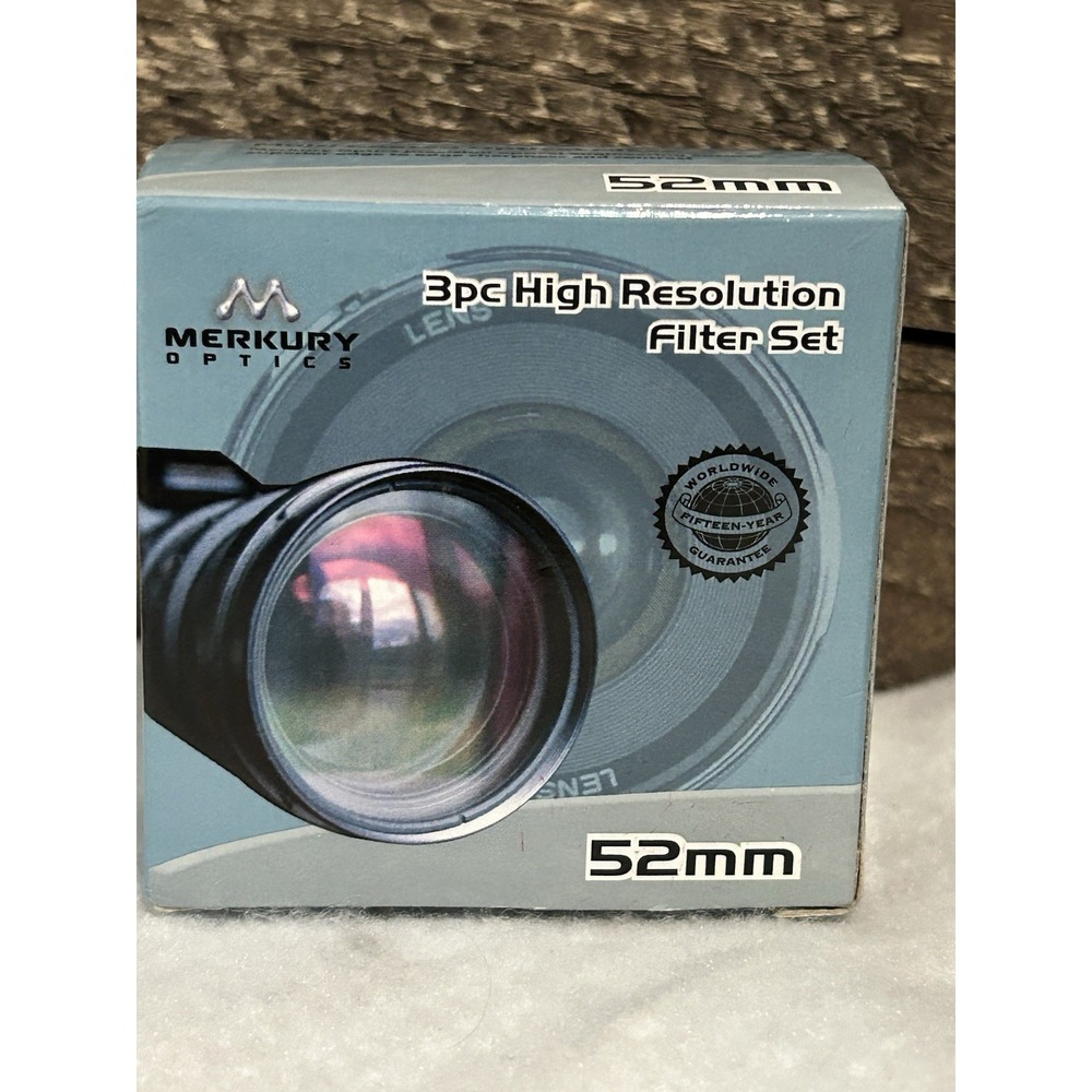 Merkury Mercury Optics 3-Piece 52mm High‎ Resolution Filter Set New in Box